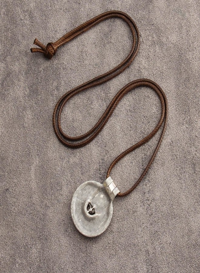 Bjesinmo Boho Silver Necklace Bohemian Jewelry for Women Vintage Sweater Necklace Boho Pendant Necklace Choker Handmade Necklace - Image 5